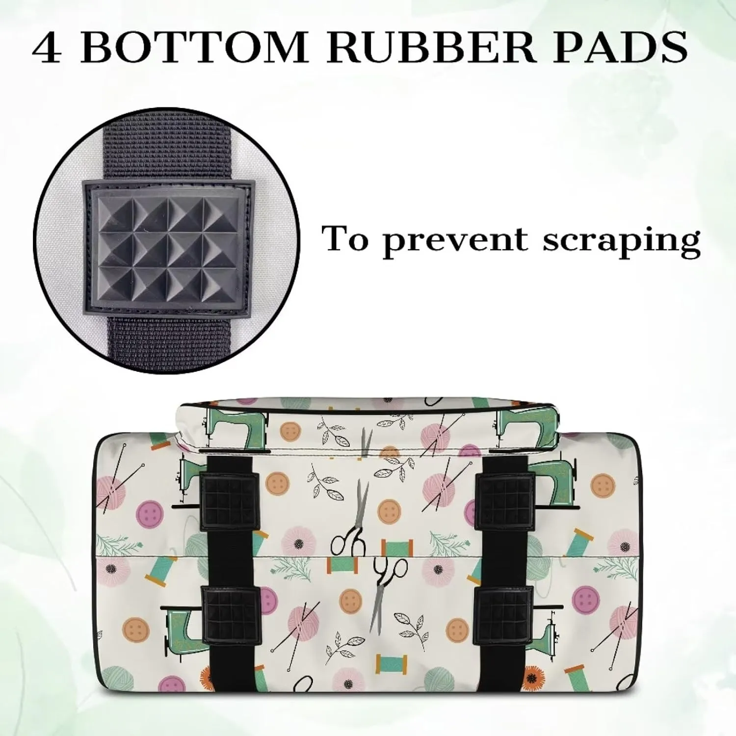 Sewing Pattern Sewing Machine Carrying Case Tote Bag Padded Storage Cover Carrying Case with Pockets and Handles Suitable for Most Standard Sewing Machine