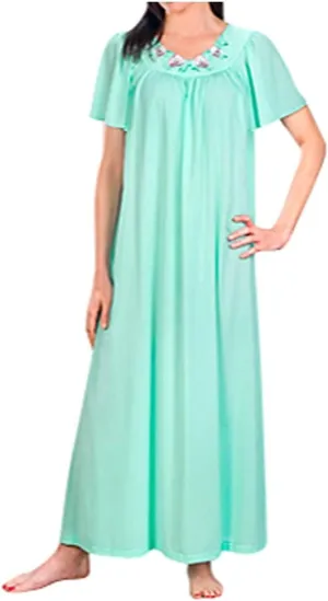 Shadowline Plus Size Women's Petals 53 Inch Short Flutter Sleeve Long Gown