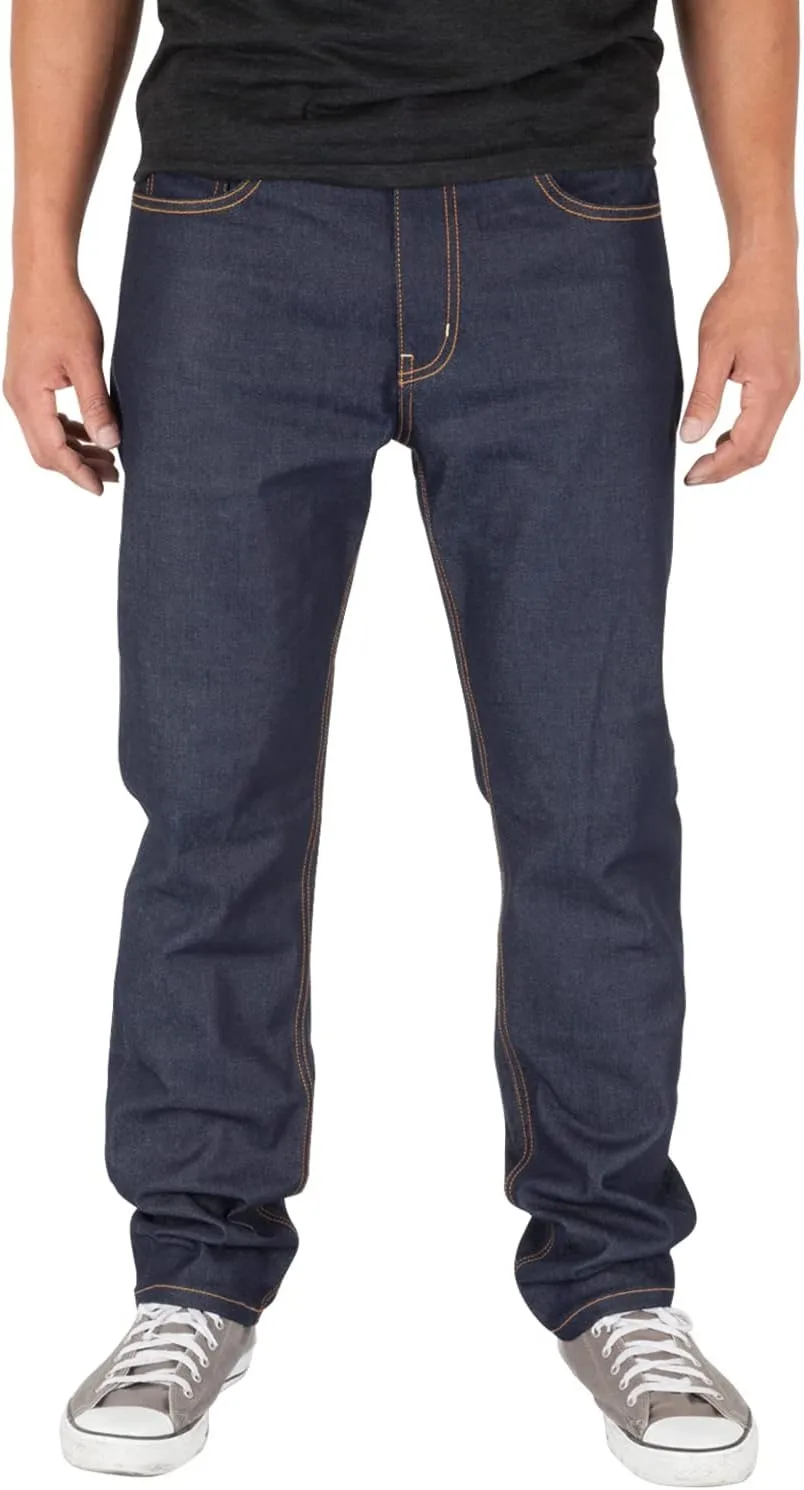 Shaka Wear Mens 12 oz Raw Denim Pants Classic Straight Rigid Jeans 30~44