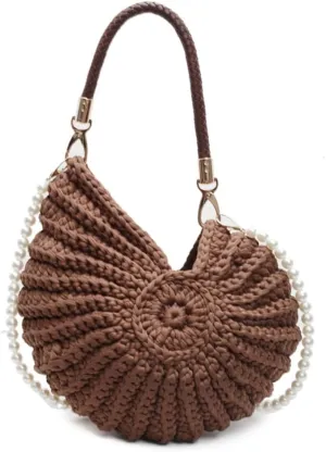 Shell Purse for Women,Handwoven Fashion Seashell Bag Luxury Shell Clutch Purse Unique Clutch Summer Beach Bag