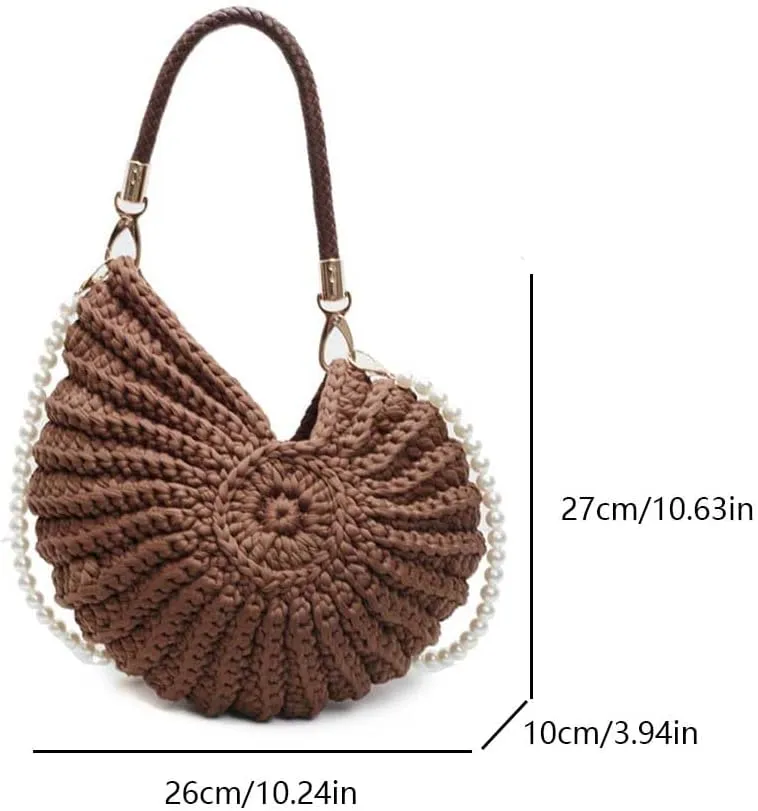 Shell Purse for Women,Handwoven Fashion Seashell Bag Luxury Shell Clutch Purse Unique Clutch Summer Beach Bag
