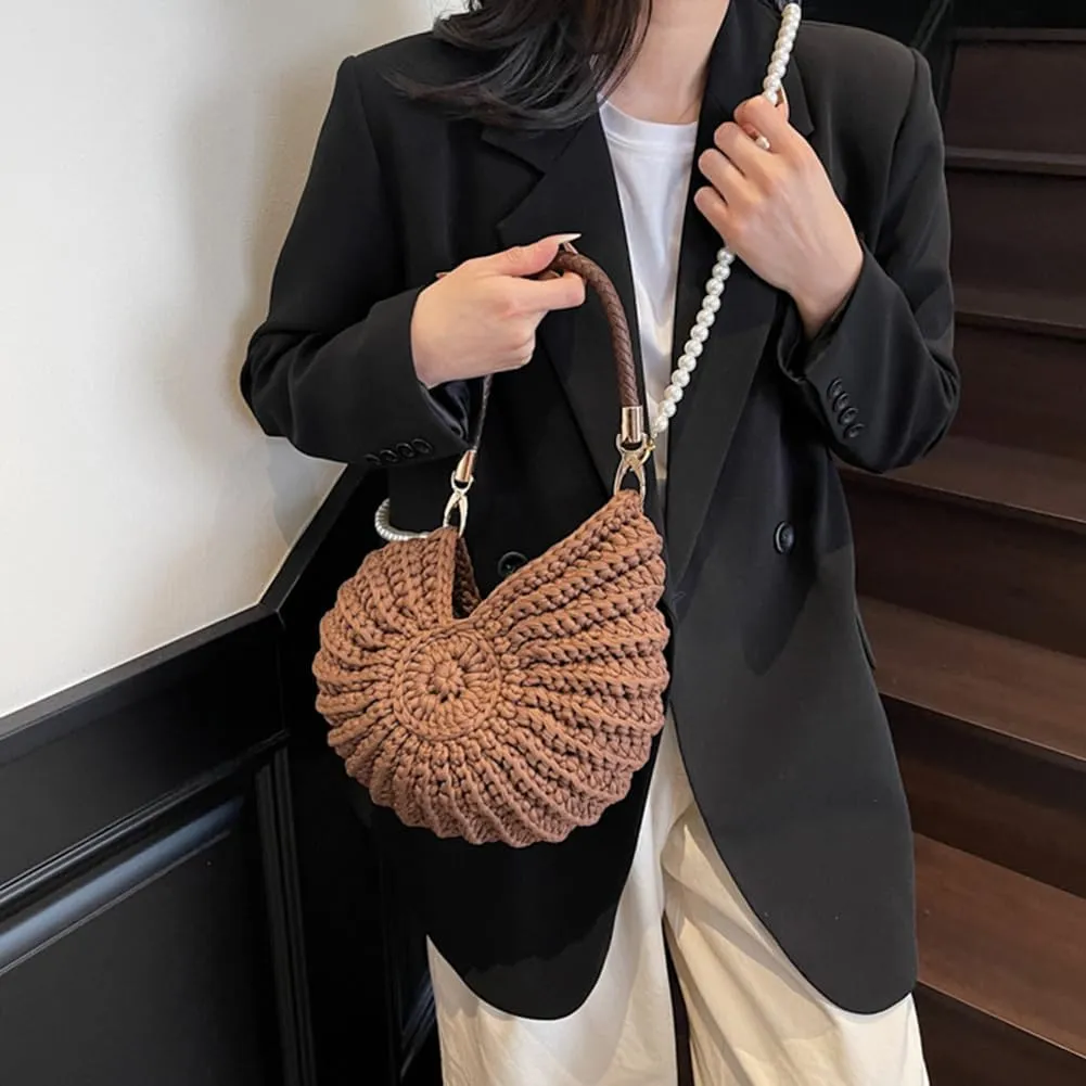Shell Purse for Women,Handwoven Fashion Seashell Bag Luxury Shell Clutch Purse Unique Clutch Summer Beach Bag