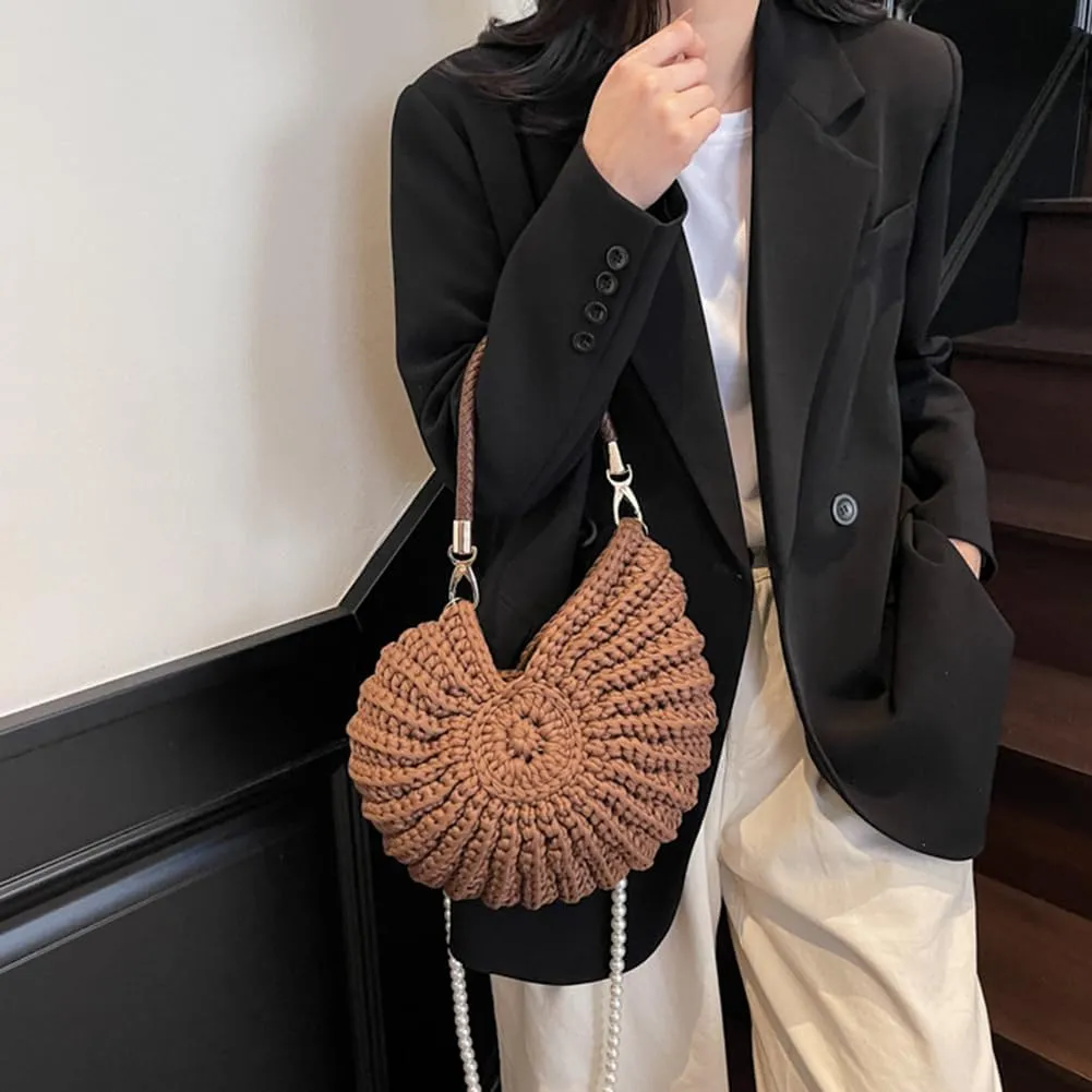 Shell Purse for Women,Handwoven Fashion Seashell Bag Luxury Shell Clutch Purse Unique Clutch Summer Beach Bag