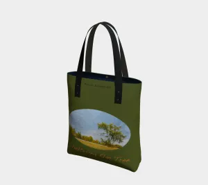 Sheltering Best-reviewed Safe payments green background Elm Tote with Tree