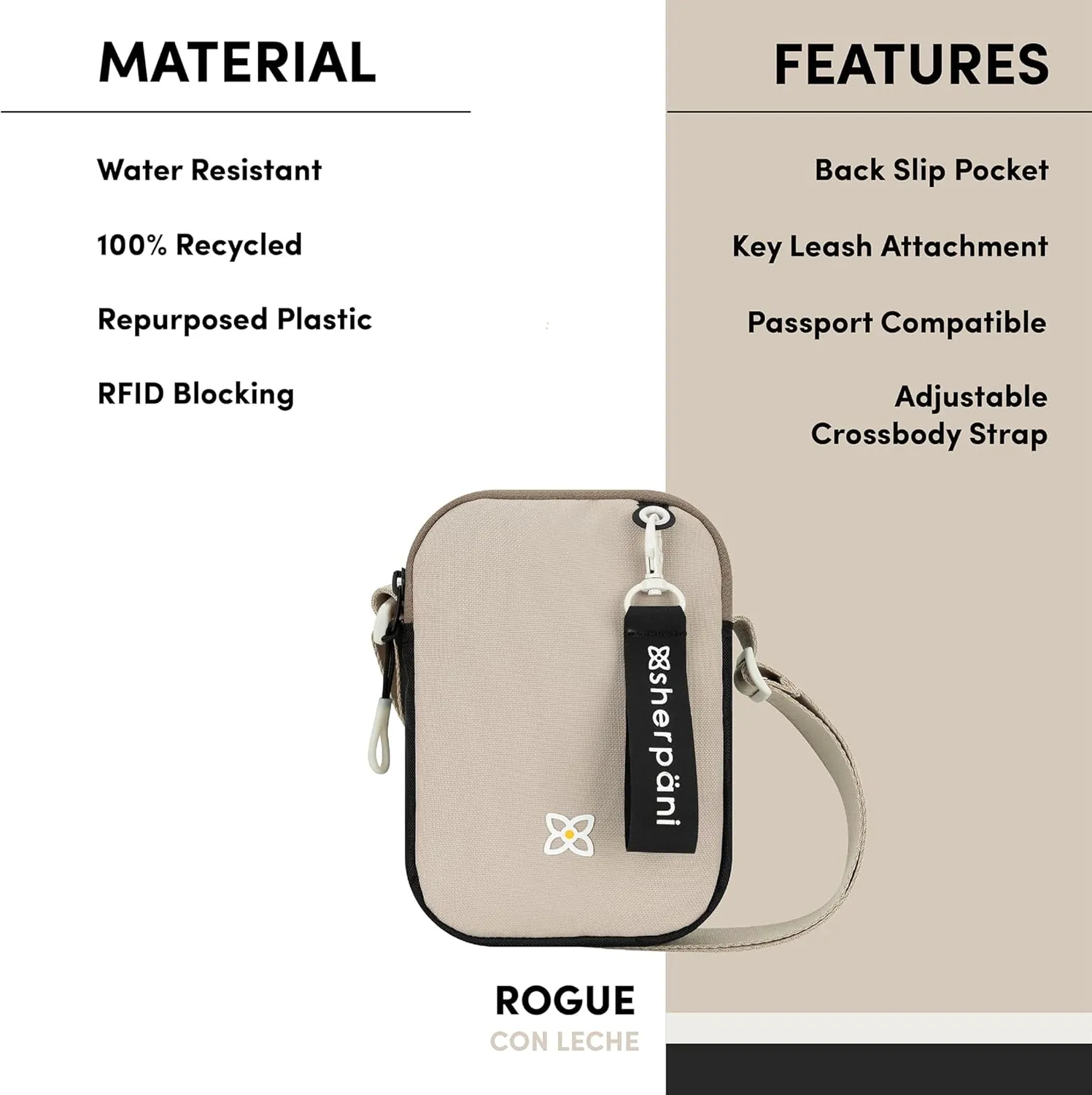Sherpani Rogue, Mini Crossbody Bag, Shoulder Bag, Cross Body Purse, Crossbody Bags for Women, Travel Bag