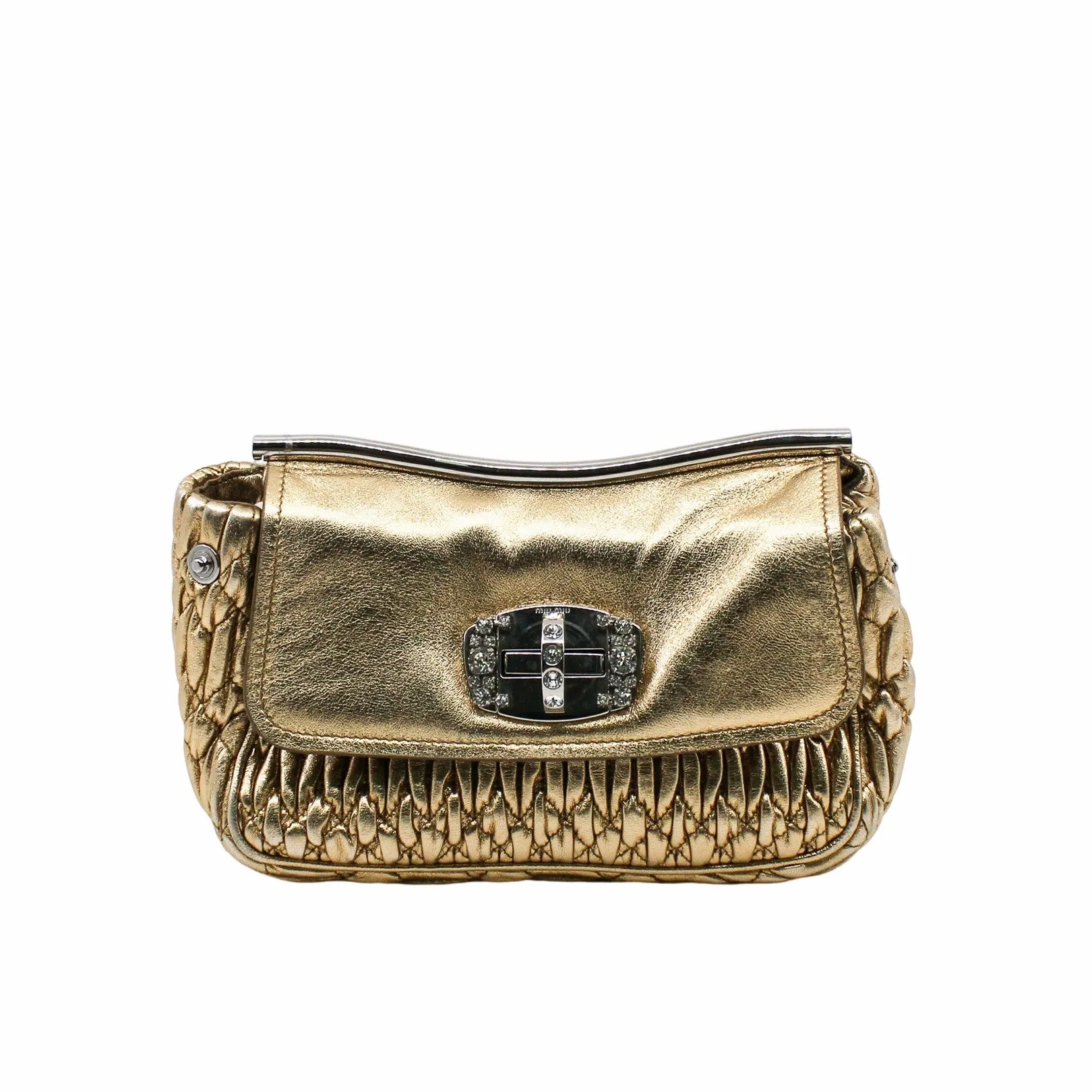 Shoulder Bag Crystal Embellished gold