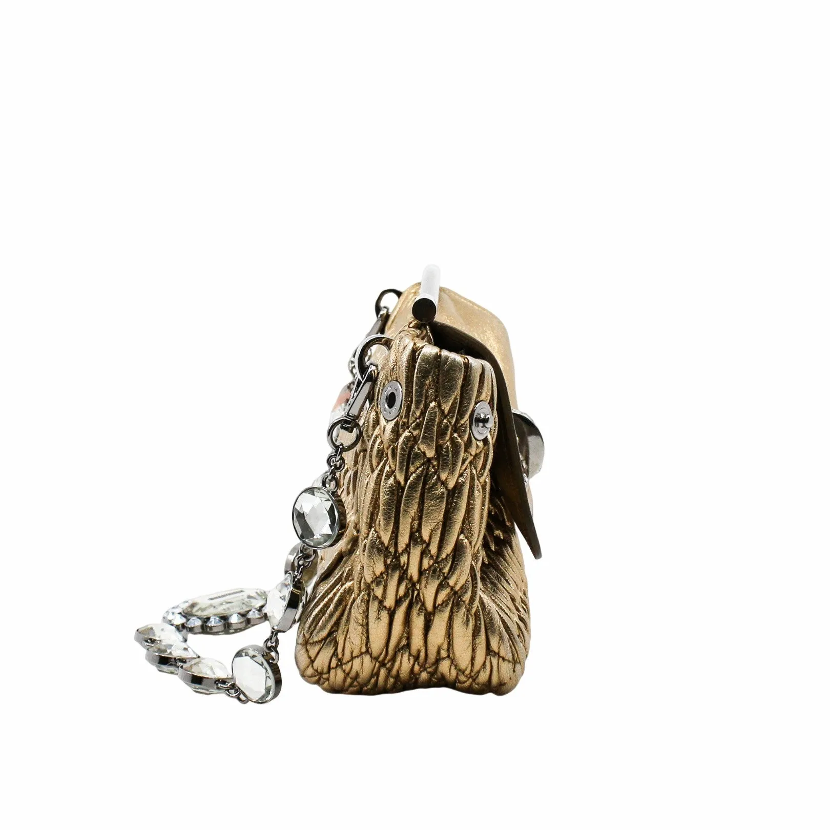 Shoulder Bag Crystal Embellished gold