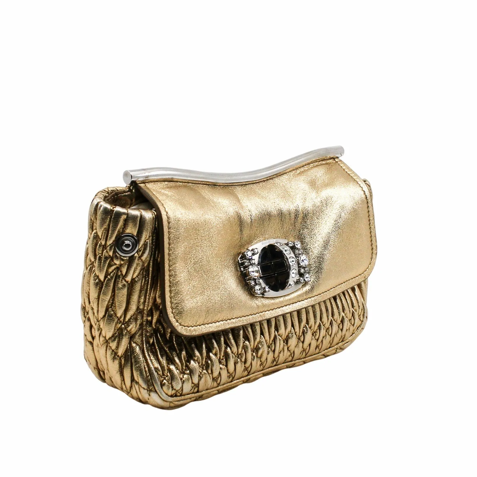 Shoulder Bag Crystal Embellished gold