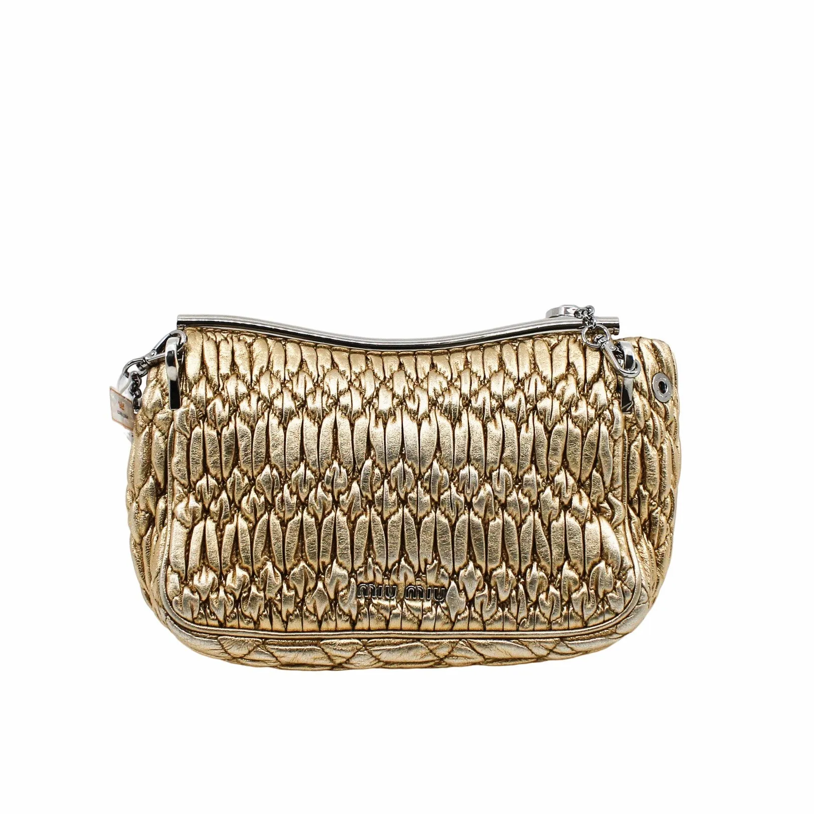 Shoulder Bag Crystal Embellished gold