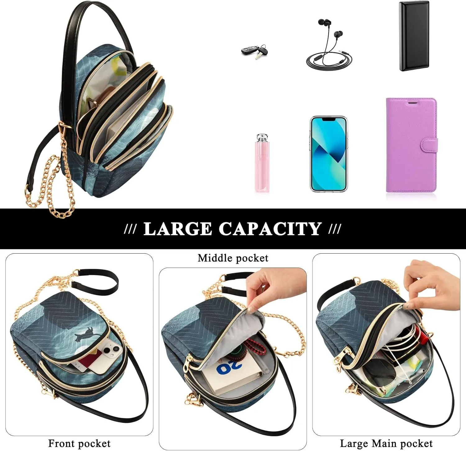 Shoulder Bags Chain Bags with Leather Handle