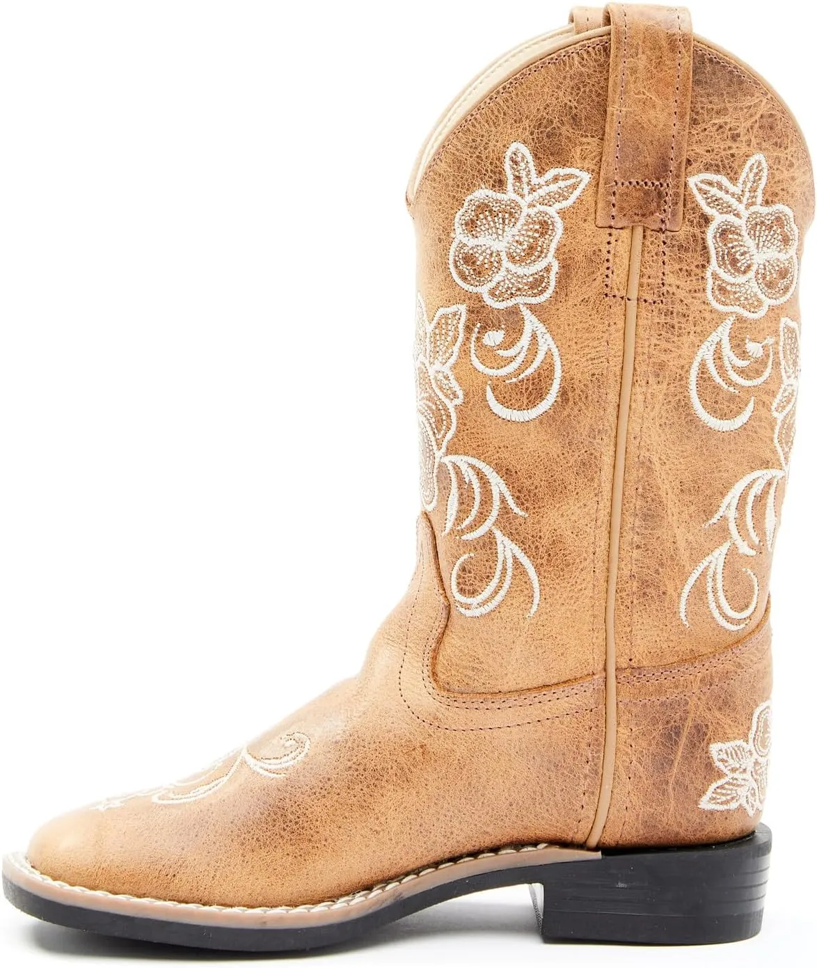 Shyanne Girls' Little Lasy Floral Embroidered Western Boot Broad Square Toe - Bbsc1946
