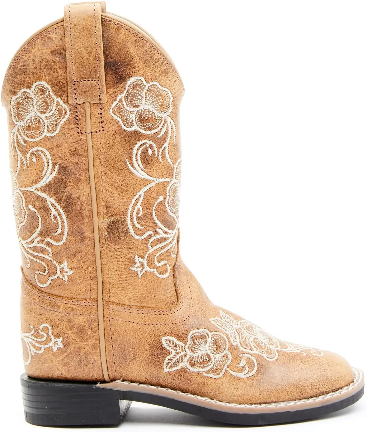 Shyanne Girls' Little Lasy Floral Embroidered Western Boot Broad Square Toe - Bbsc1946