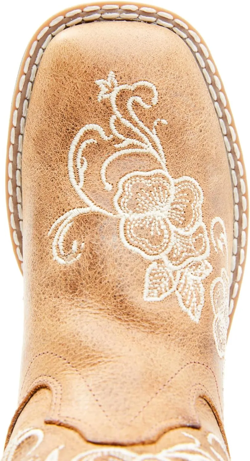 Shyanne Girls' Little Lasy Floral Embroidered Western Boot Broad Square Toe - Bbsc1946