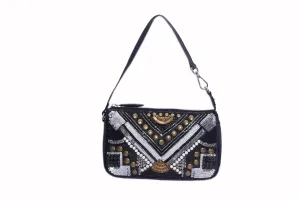 Signature Embroidered Shoulder Bag