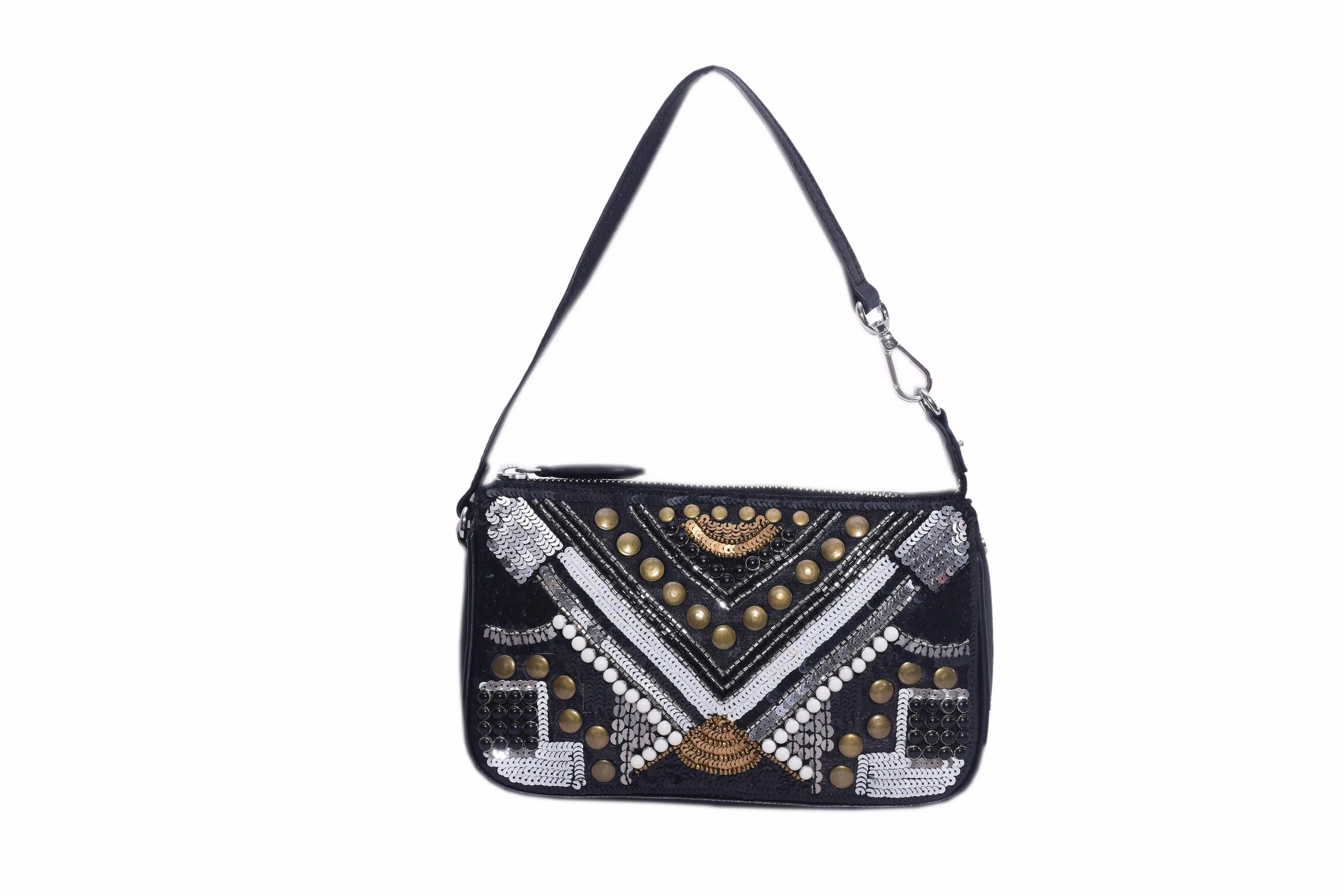 Signature Embroidered Shoulder Bag