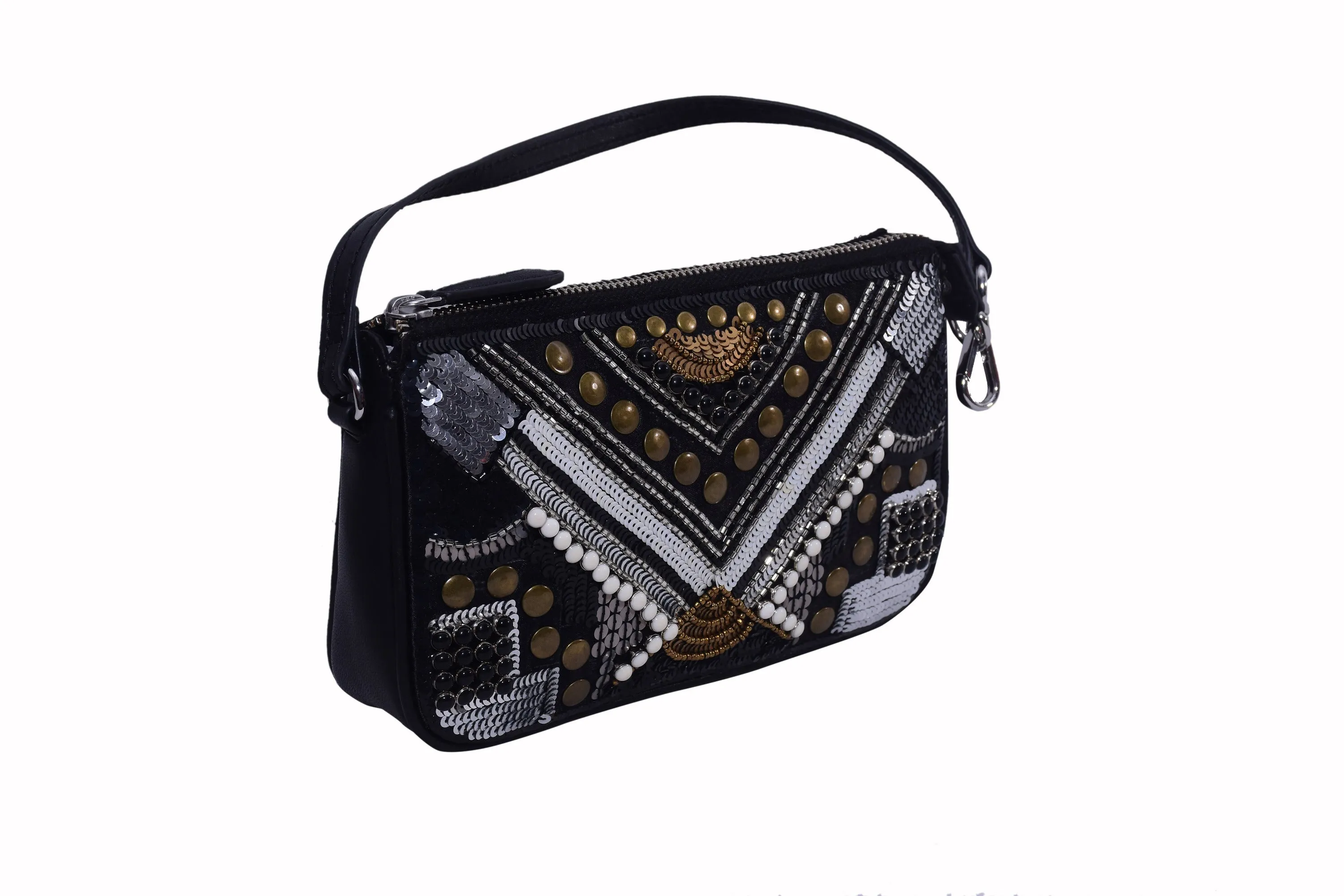 Signature Embroidered Shoulder Bag