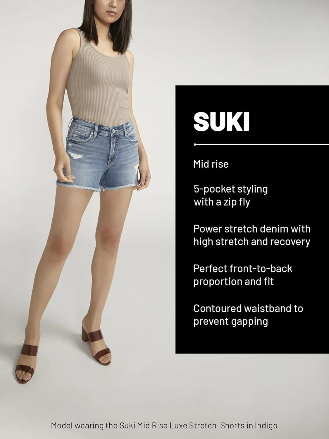 Silver Jeans Co. Women's Suki Mid Rise Curvy Fit Short