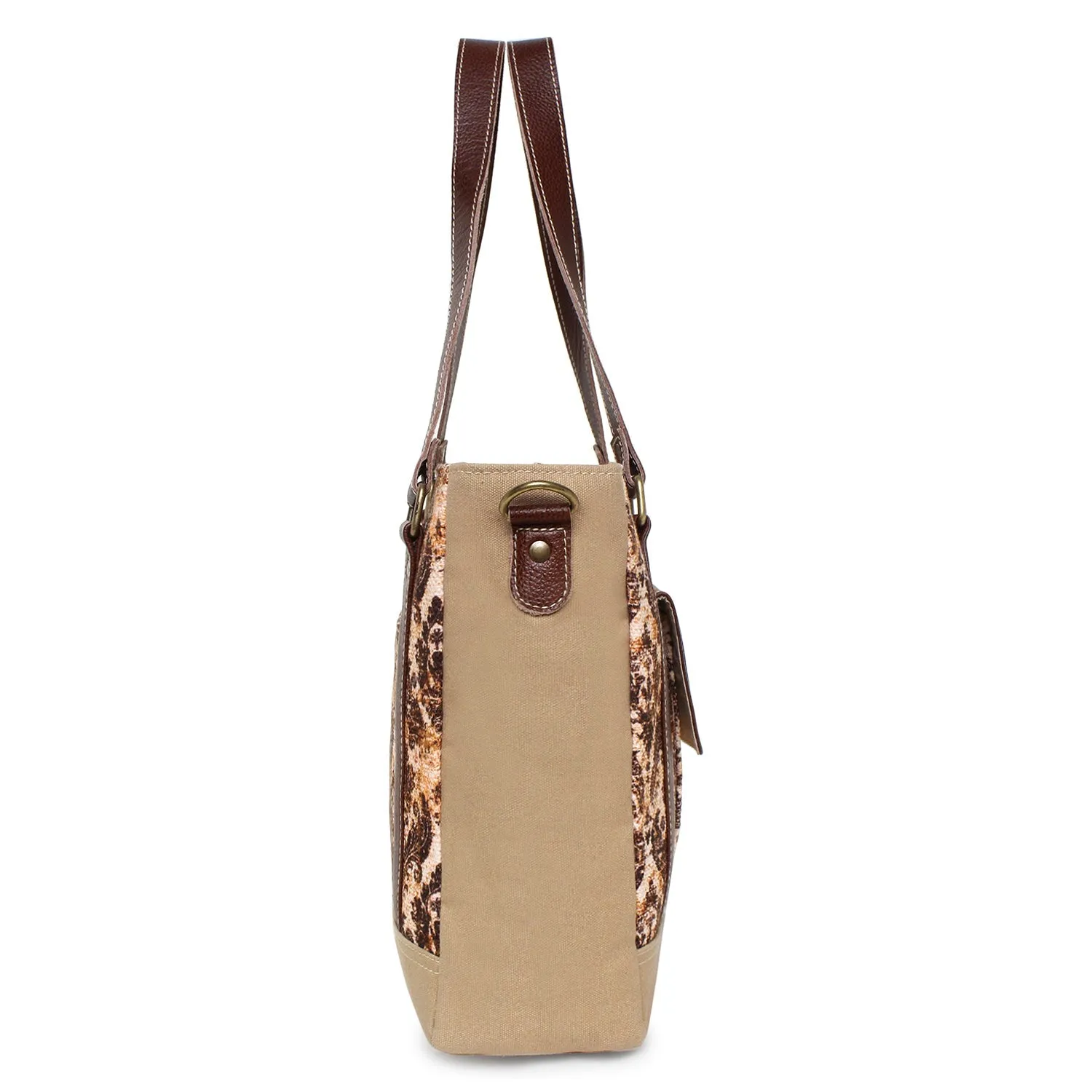 Sixtease Up-cycled Canvas Functional Tote Bag: Sustainable Style, Urban Versatility, Perfect for Effortless Everyday Adventures! - (SB-4064)