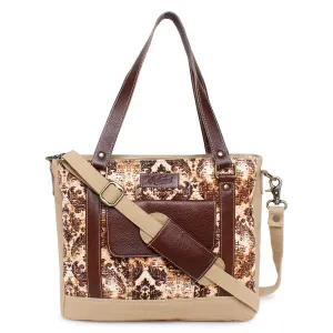 Sixtease Up-cycled Canvas Functional Tote Bag: Sustainable Style, Urban Versatility, Perfect for Effortless Everyday Adventures! - (SB-4064)
