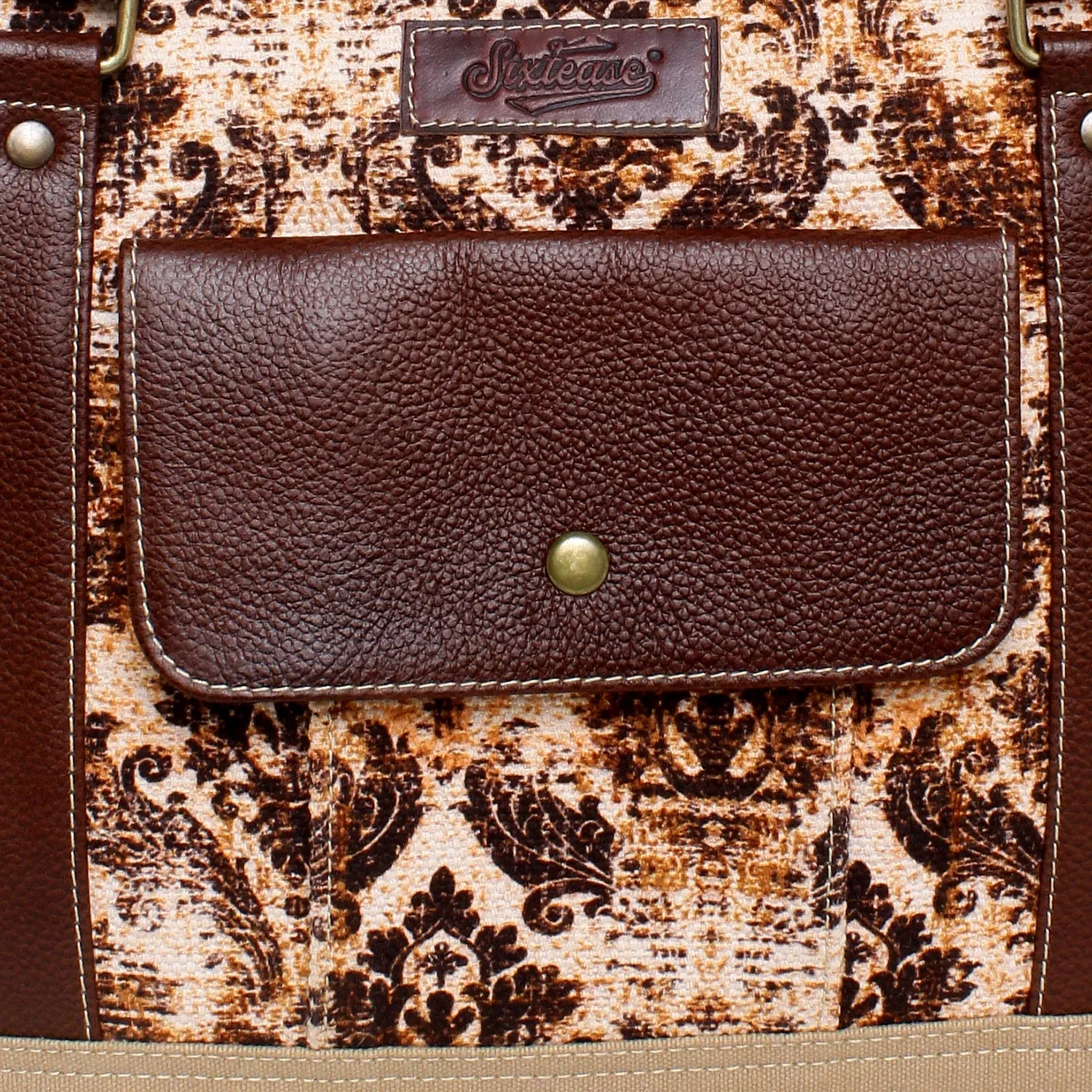 Sixtease Up-cycled Canvas Functional Tote Bag: Sustainable Style, Urban Versatility, Perfect for Effortless Everyday Adventures! - (SB-4064)