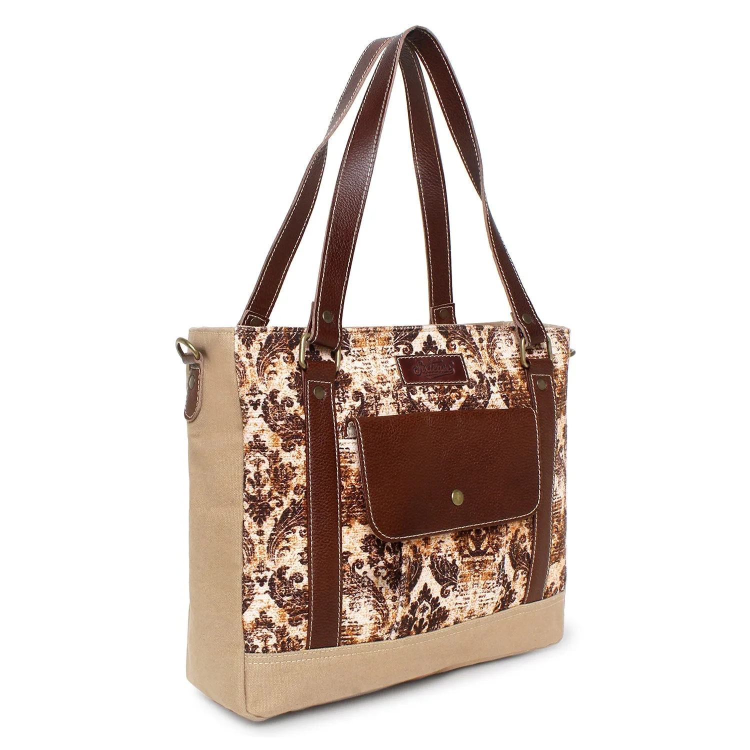 Sixtease Up-cycled Canvas Functional Tote Bag: Sustainable Style, Urban Versatility, Perfect for Effortless Everyday Adventures! - (SB-4064)