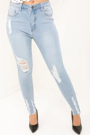 Slim Fit Distressed Denim Jeans
