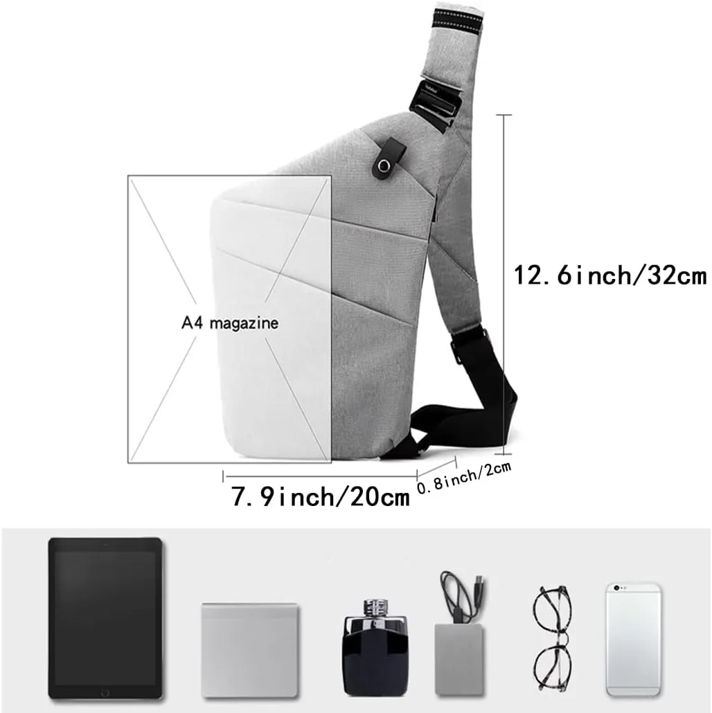 Sling Crossbody Bags Anti-thief Slim Personal Flex Bag Safe Purse Bags for Women Men Waterproof (Green, Right)