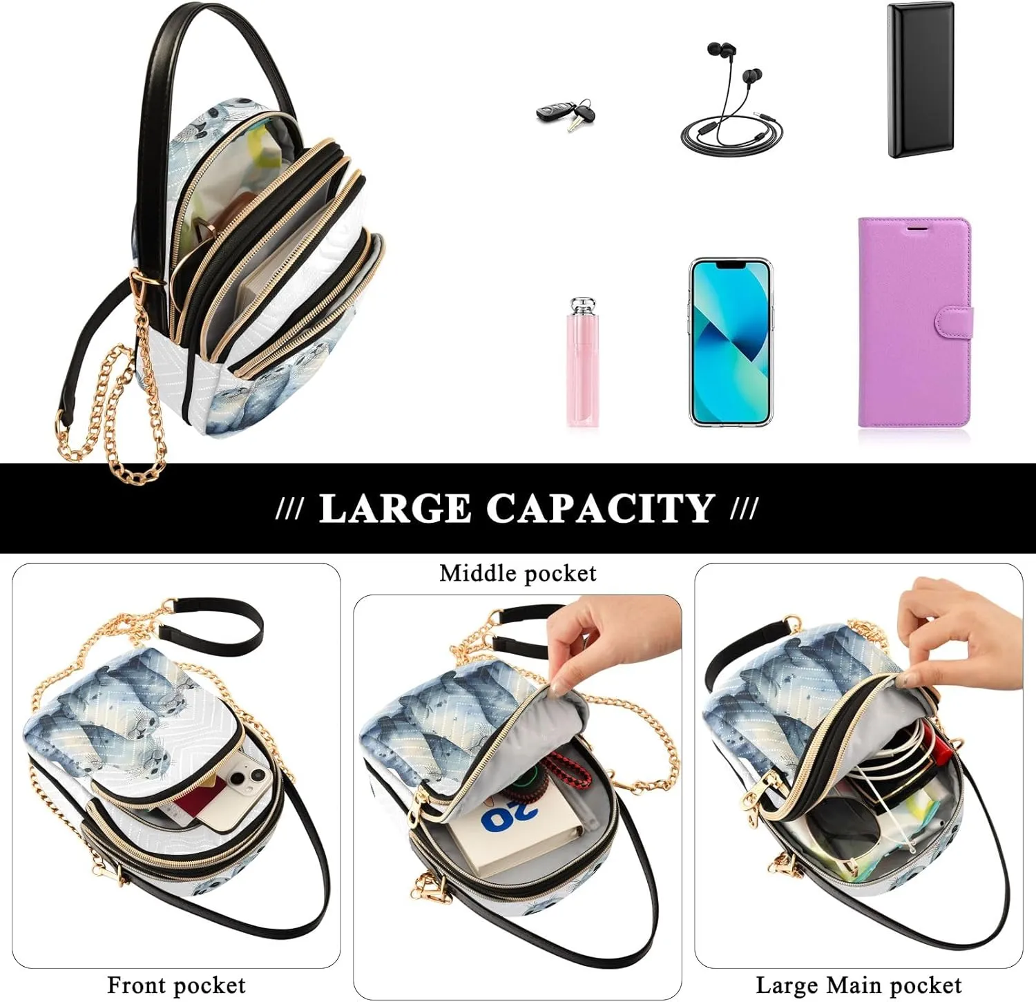 Small Crossbody Bags for Women Quilted Handbags Shoulder Purse Phone Wallet Chain Bag