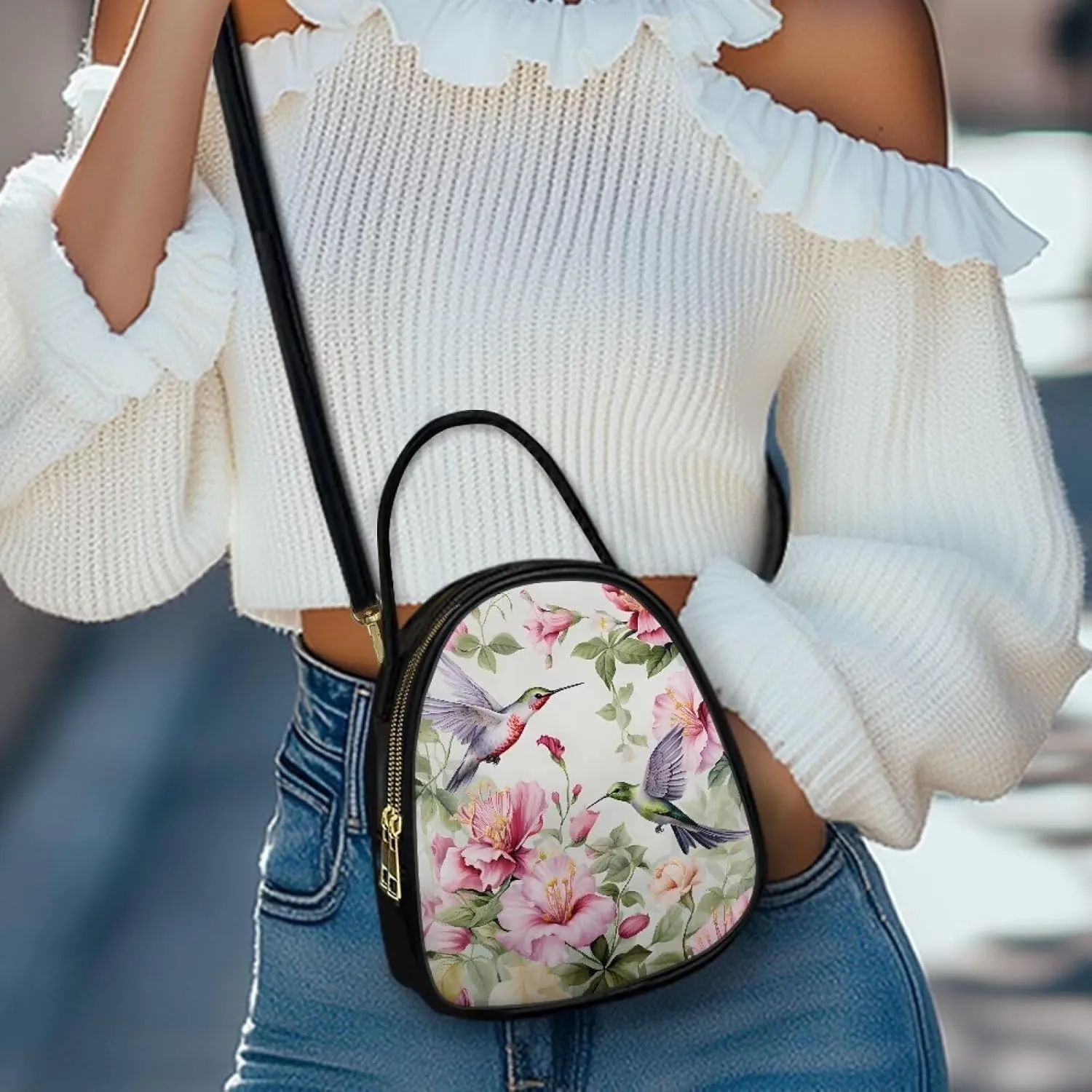 Small Crossbody Bags for Women Trendy Double Layer Leather Shoulder Bag for Women Crossbody with Zipper Closure