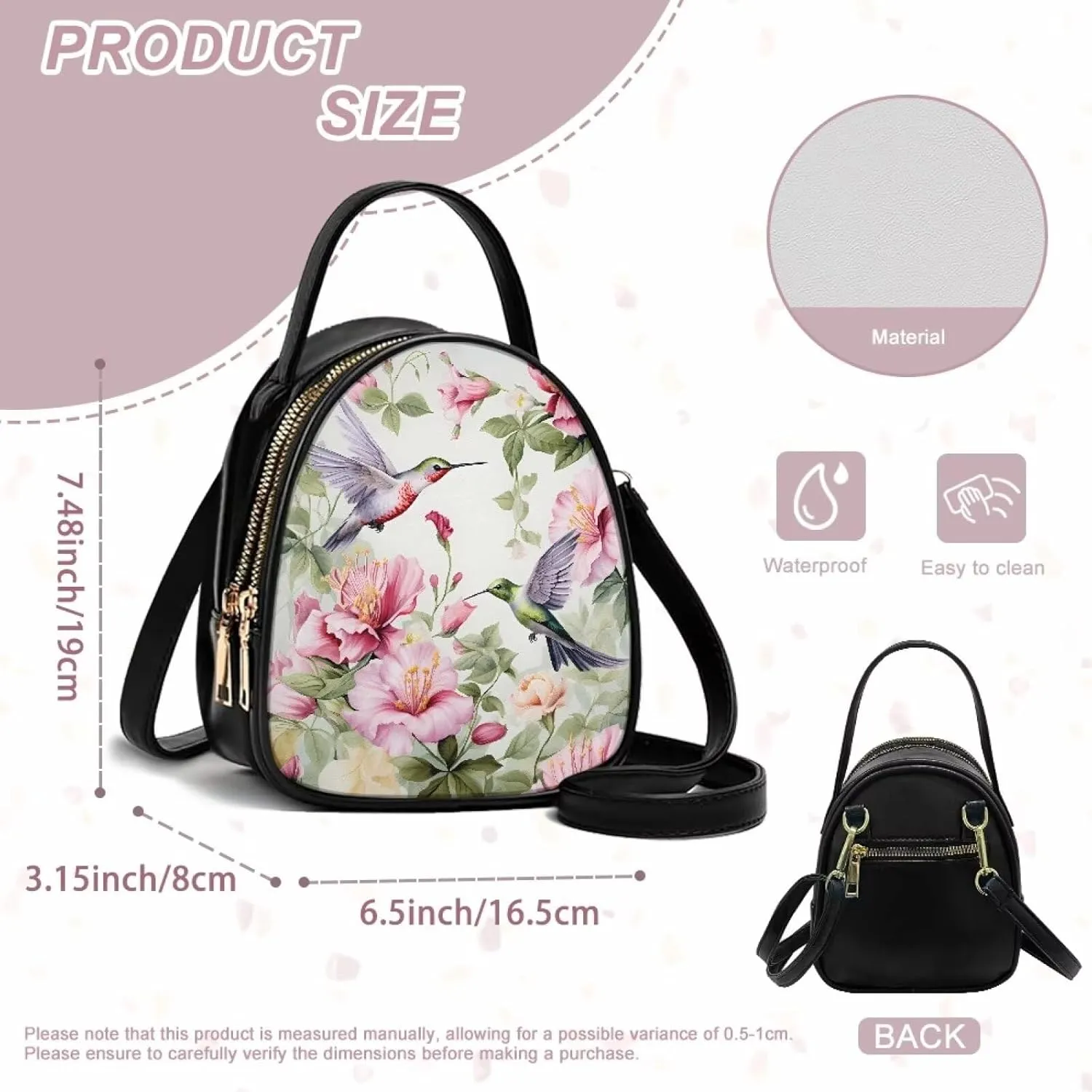 Small Crossbody Bags for Women Trendy Double Layer Leather Shoulder Bag for Women Crossbody with Zipper Closure