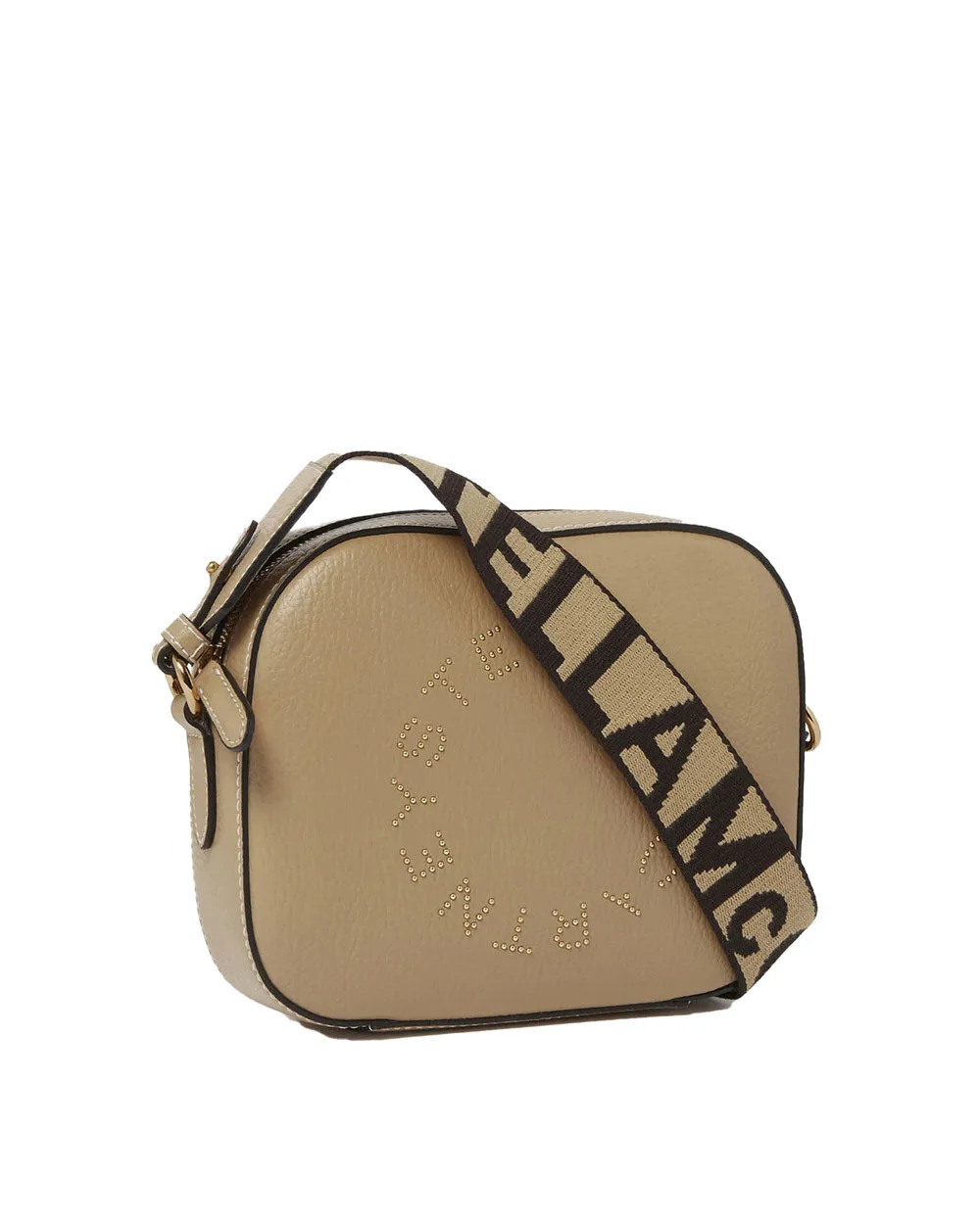 Small Embossed Camera Bag in Caramel