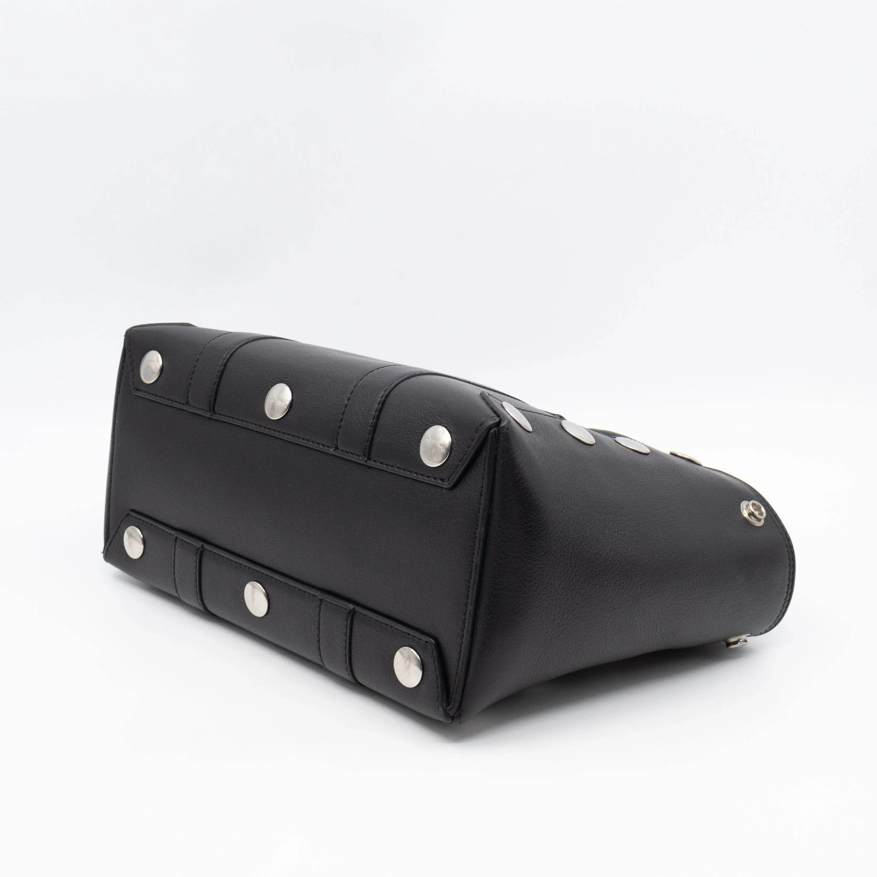 Small New Bayswater Studded Black Leather