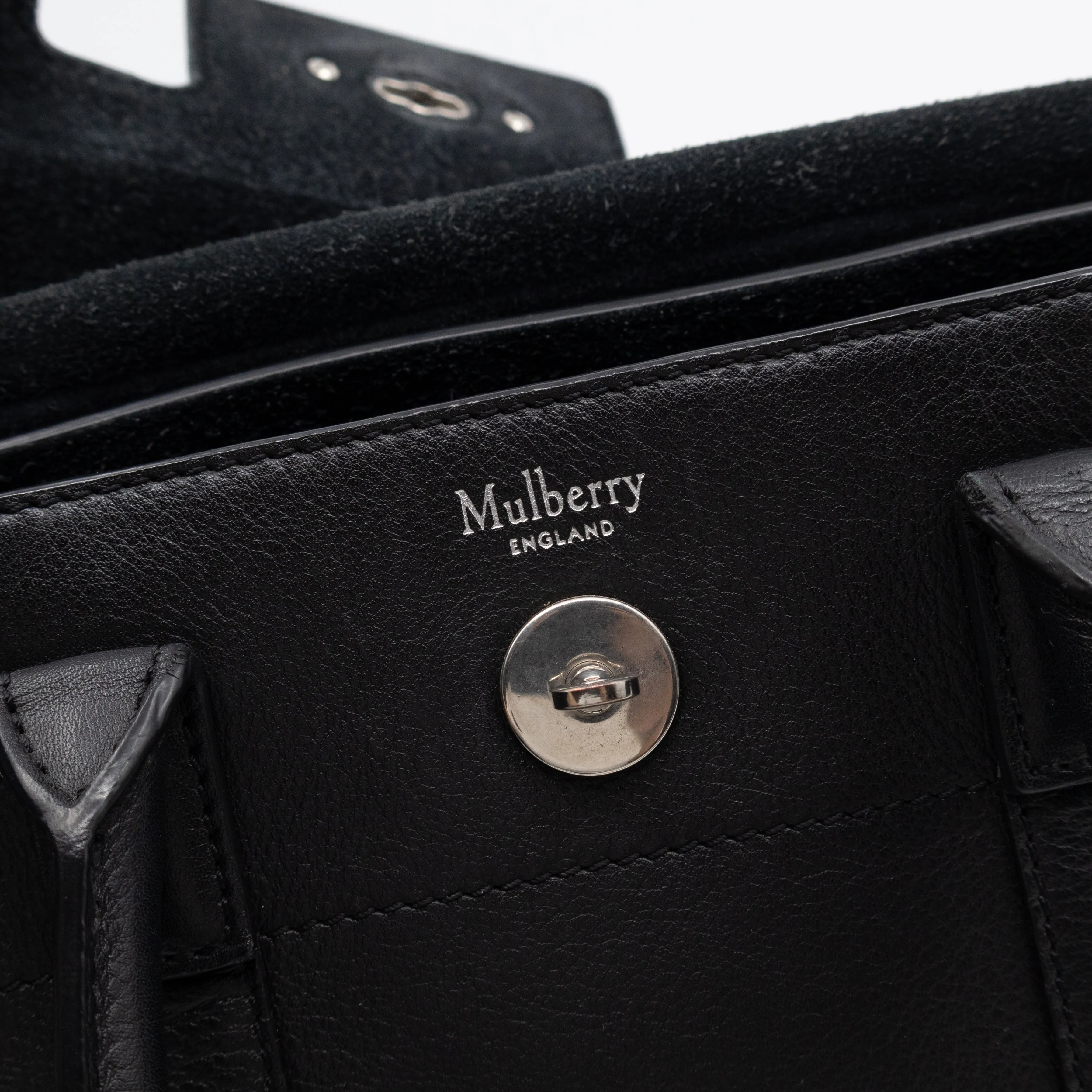 Small New Bayswater Studded Black Leather