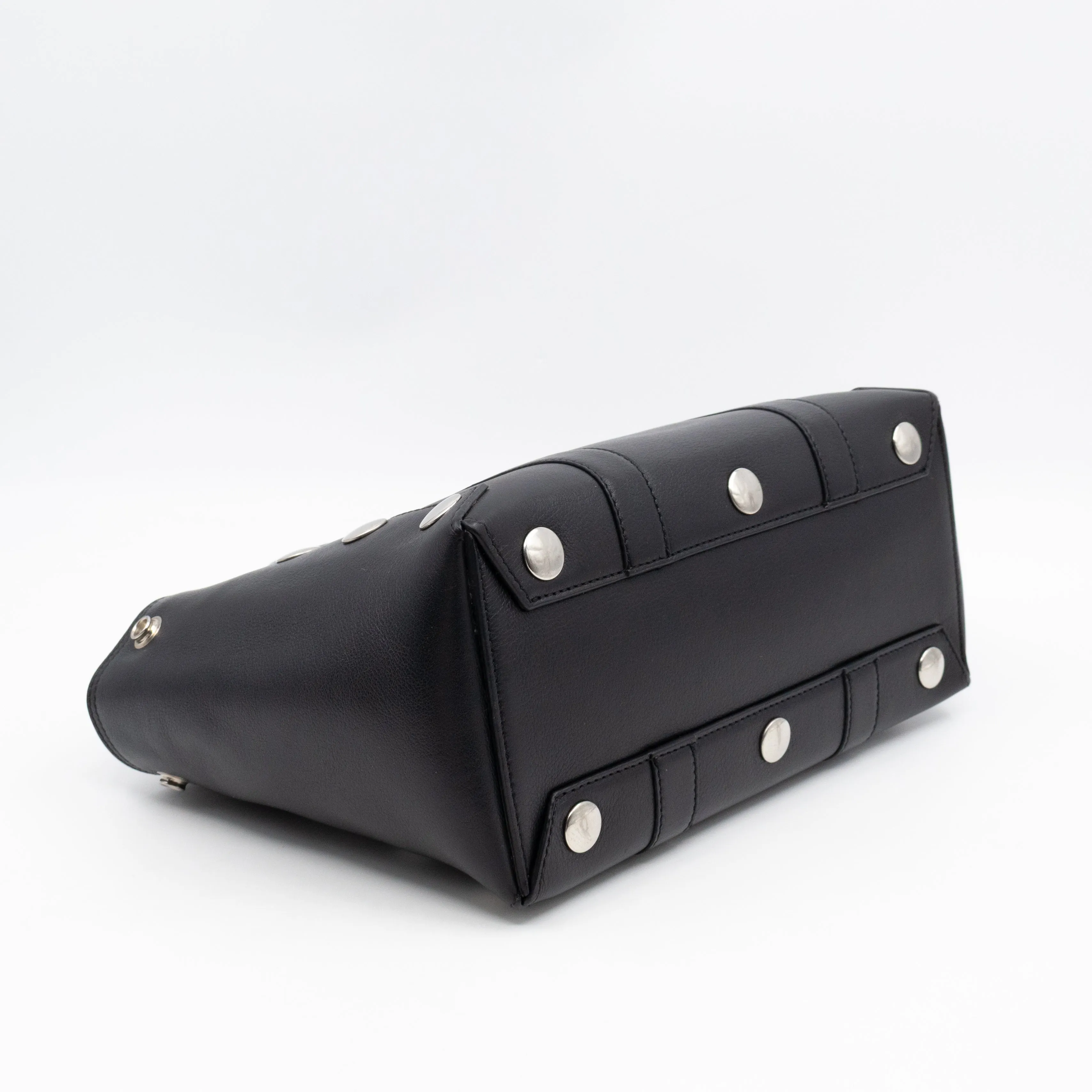 Small New Bayswater Studded Black Leather