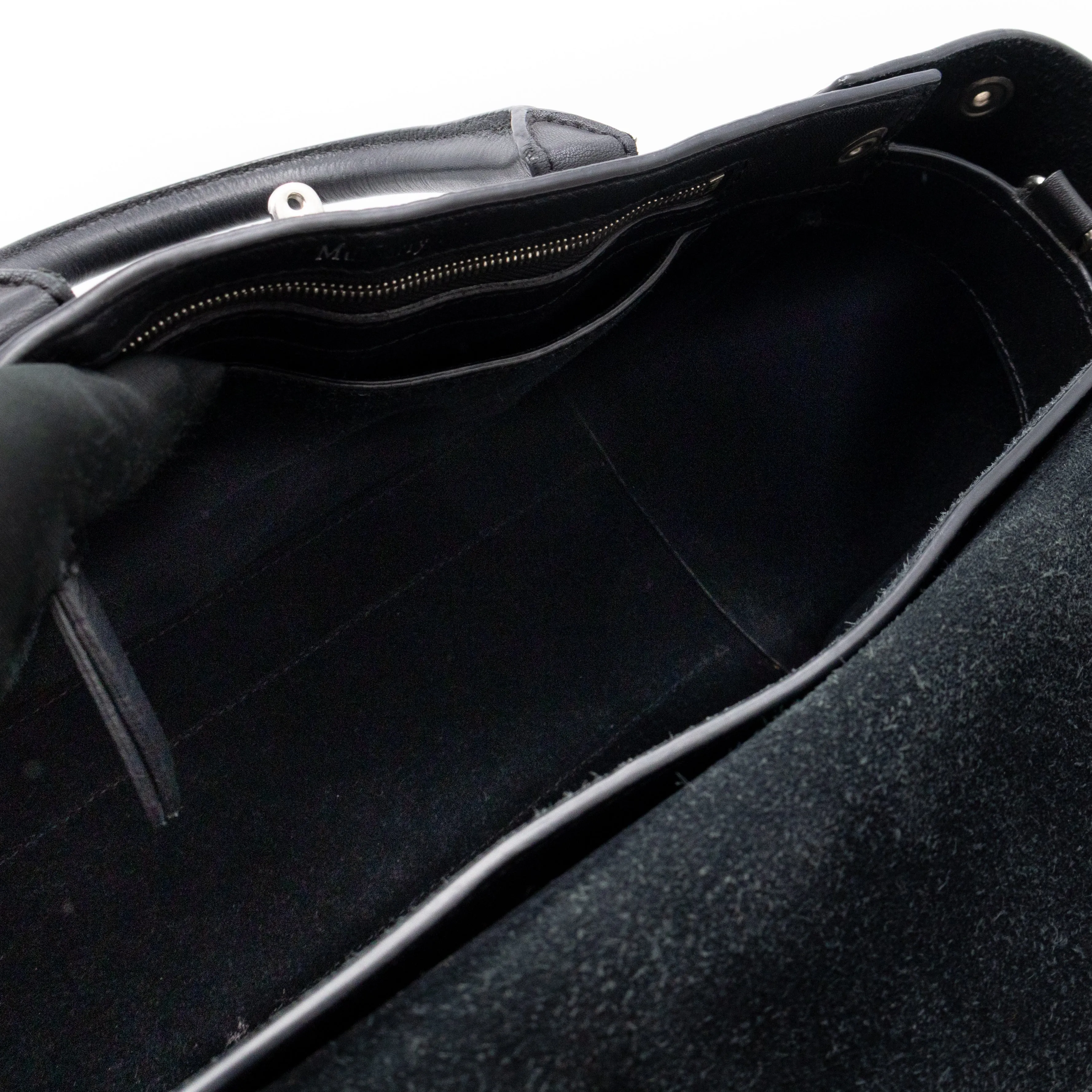Small New Bayswater Studded Black Leather