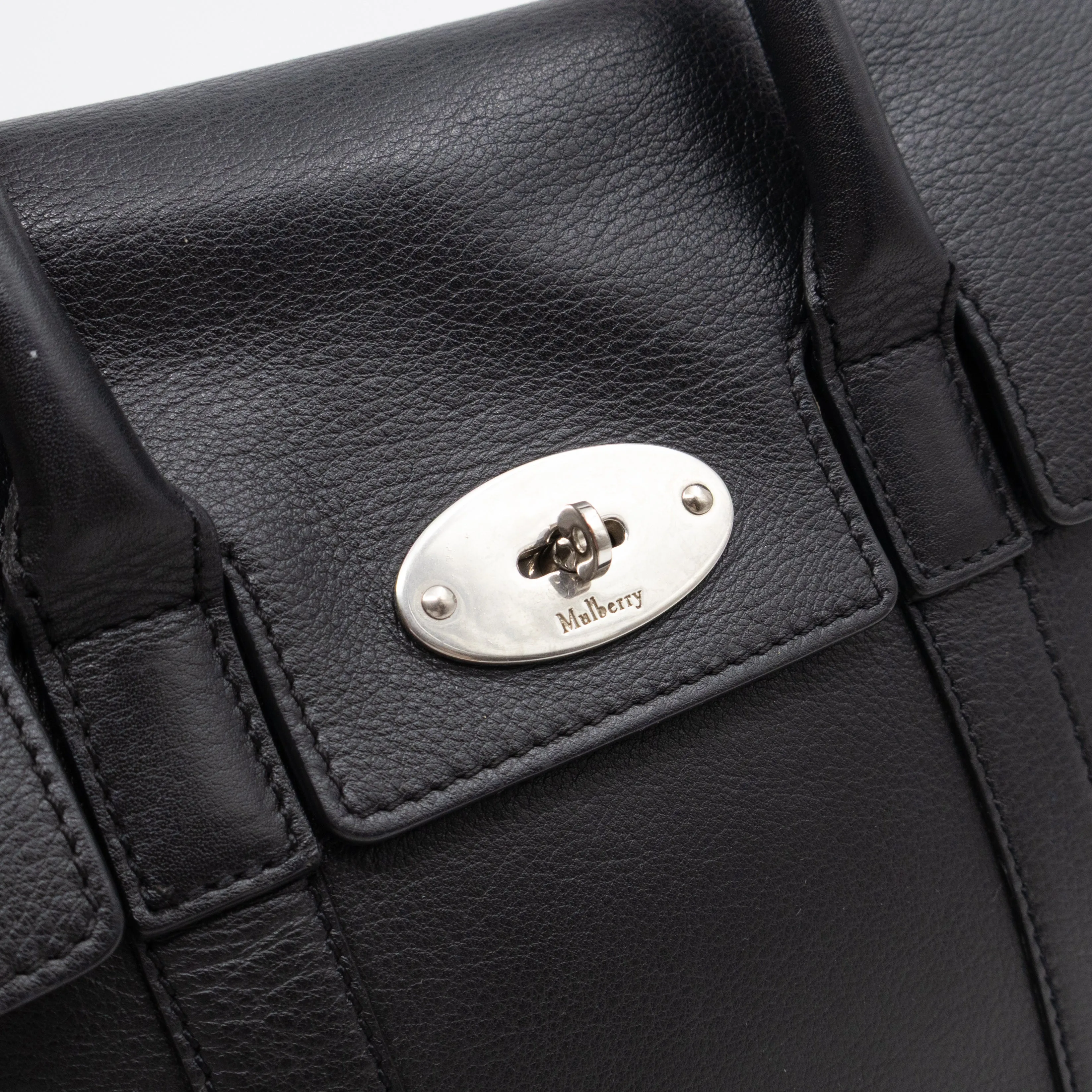 Small New Bayswater Studded Black Leather