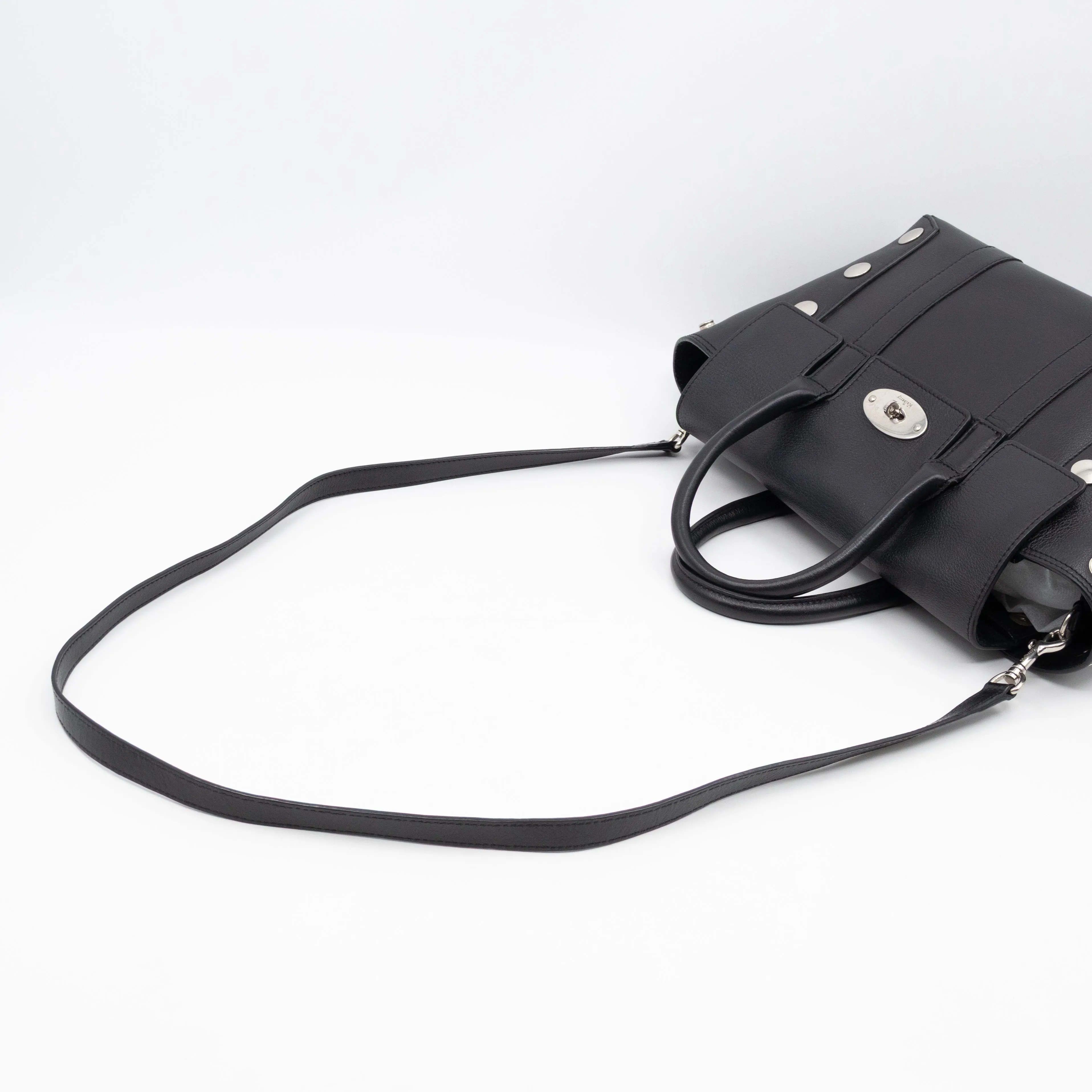 Small New Bayswater Studded Black Leather