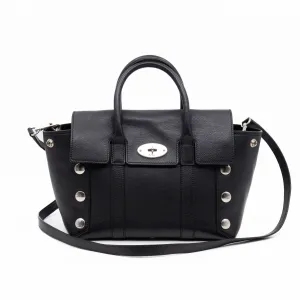 Small New Bayswater Studded Black Leather
