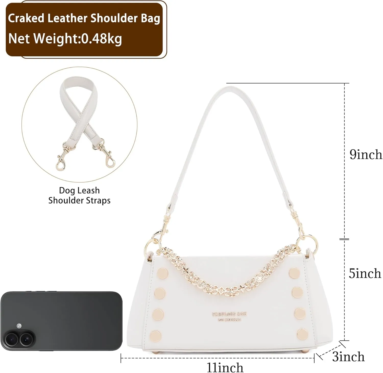 Small Shoulder Bag for Women Y2K Purse Designer Trendy Satchel Handbag Hobo Studded Bag