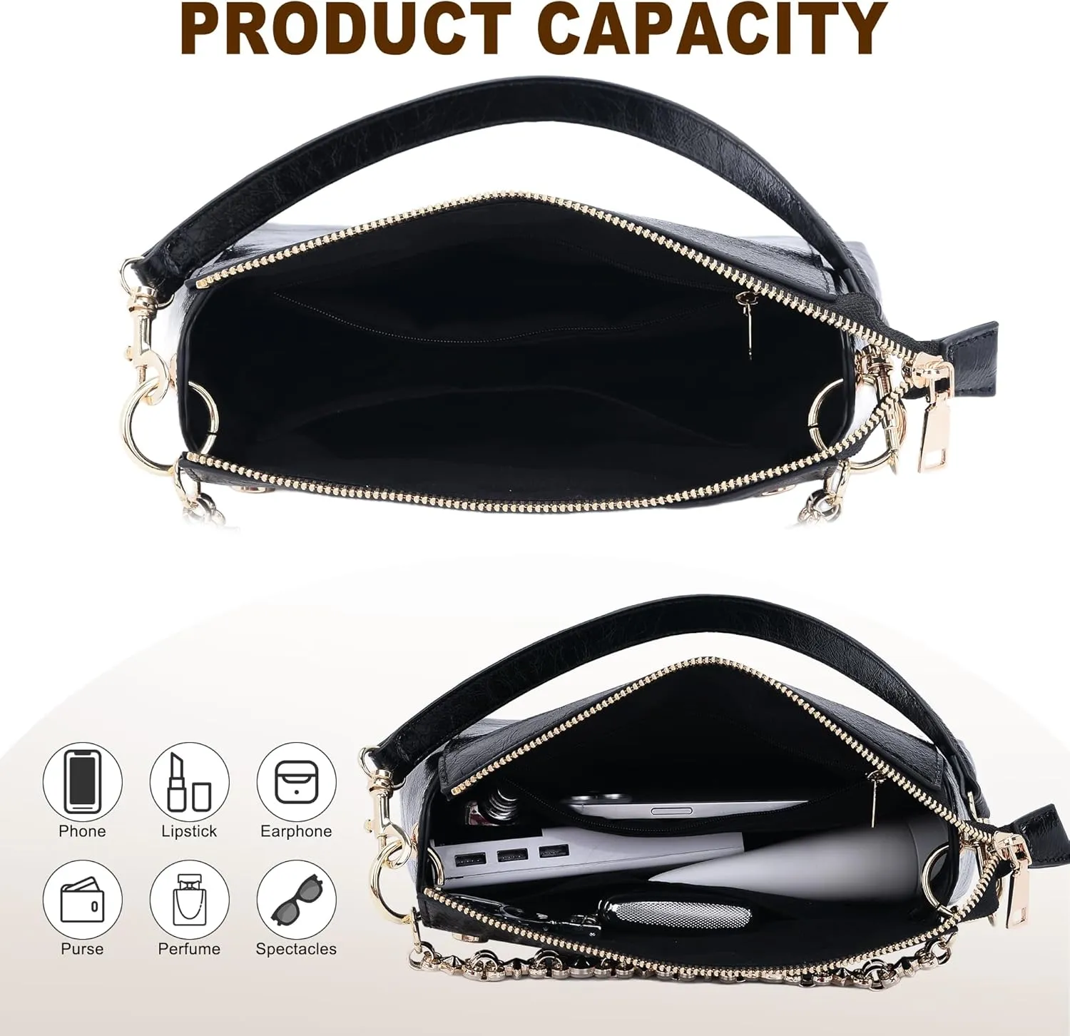 Small Shoulder Bag for Women Y2K Purse Designer Trendy Satchel Handbag Hobo Studded Bag