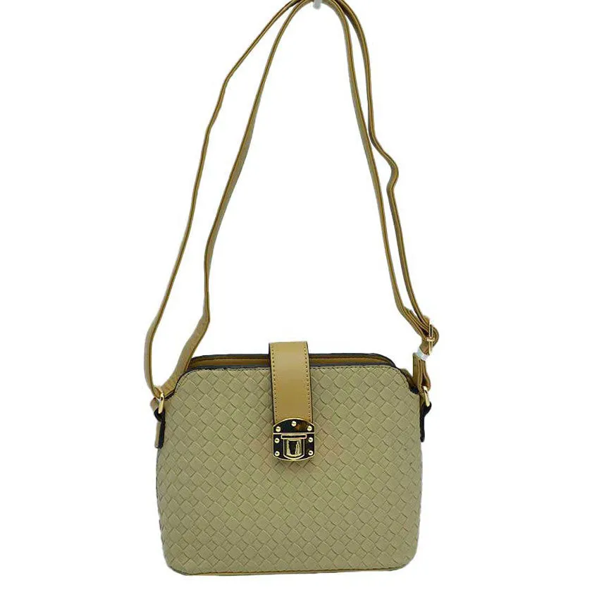 Soho Convertible Distressed Leather Fabric Crossbody Bag