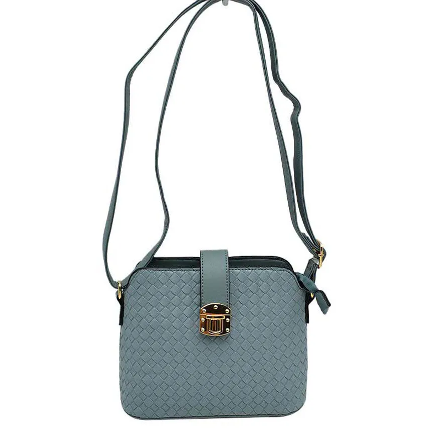 Soho Convertible Distressed Leather Fabric Crossbody Bag