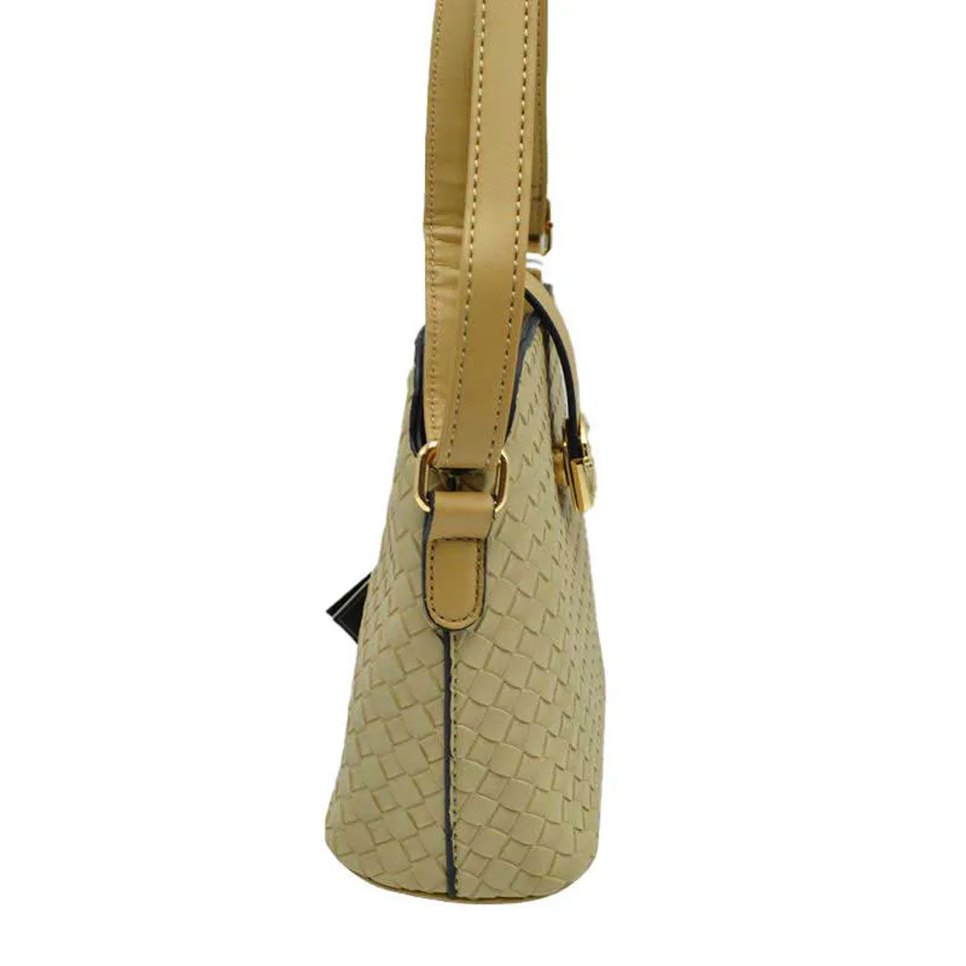 Soho Convertible Distressed Leather Fabric Crossbody Bag