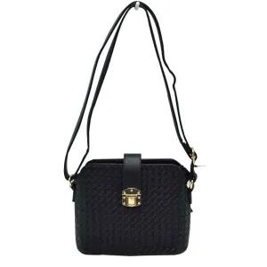 Soho Convertible Distressed Leather Fabric Crossbody Bag