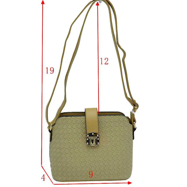 Soho Convertible Distressed Leather Fabric Crossbody Bag