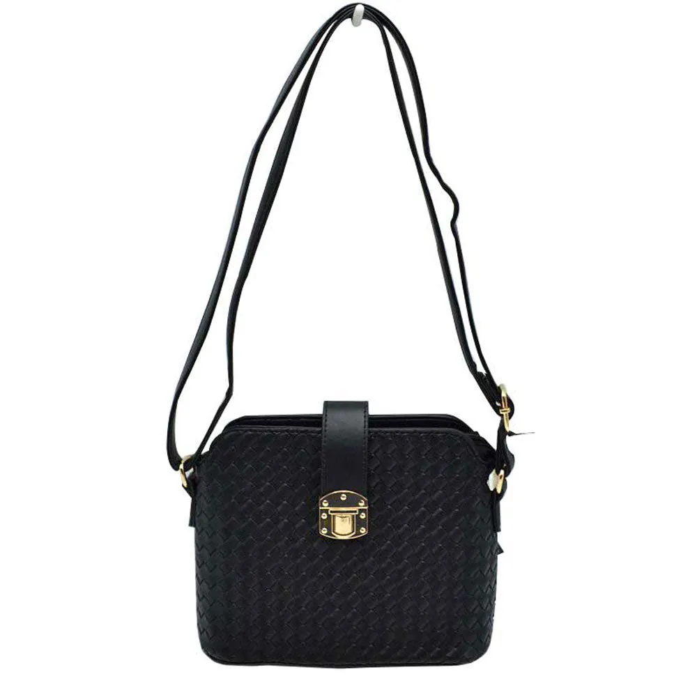 Soho Convertible Distressed Leather Fabric Crossbody Bag