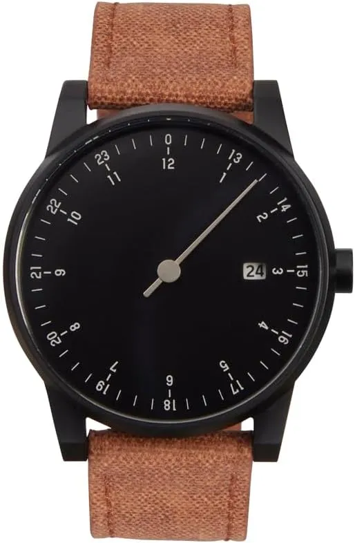 Solar 05 - Brown Band, Black Case, Black Dial - Unisex Adult Watch