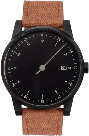 Solar 05 - Brown Band, Black Case, Black Dial - Unisex Adult Watch