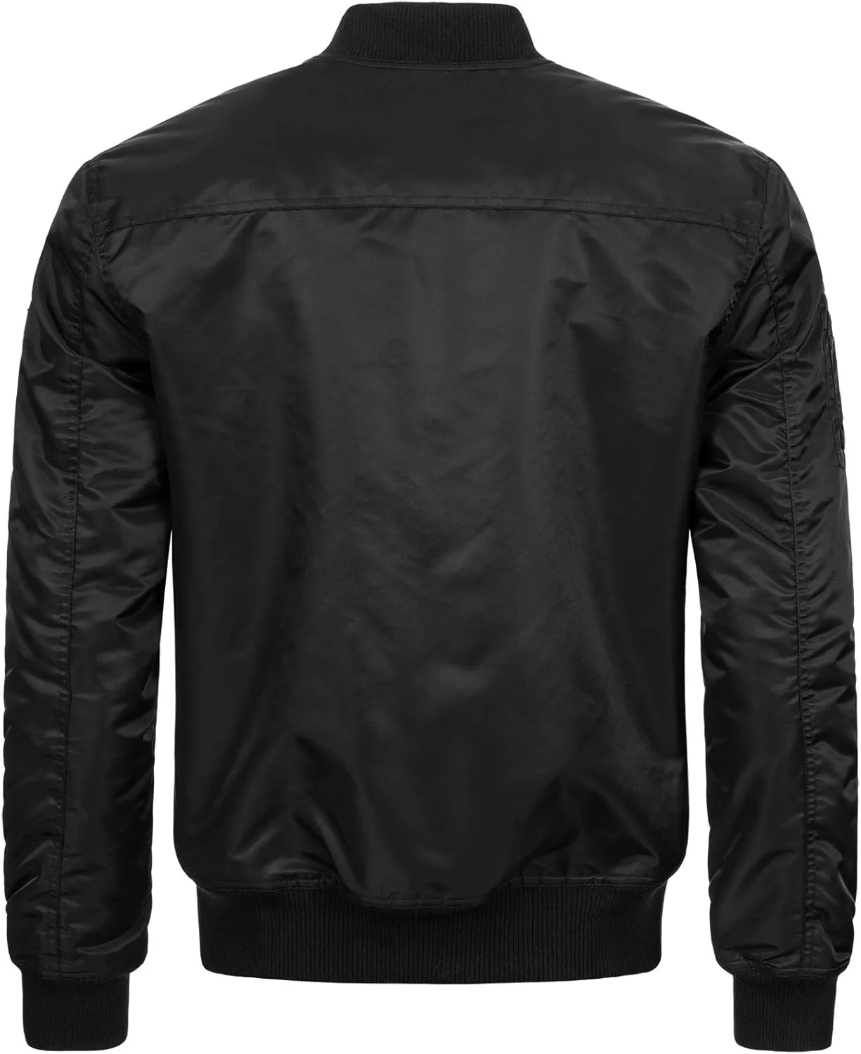 Spirit of England Lonsdale Men´s Flight Bomber MA1 Jacket Black Unique Tartan Lining Embroidered Logo Slim-Fit