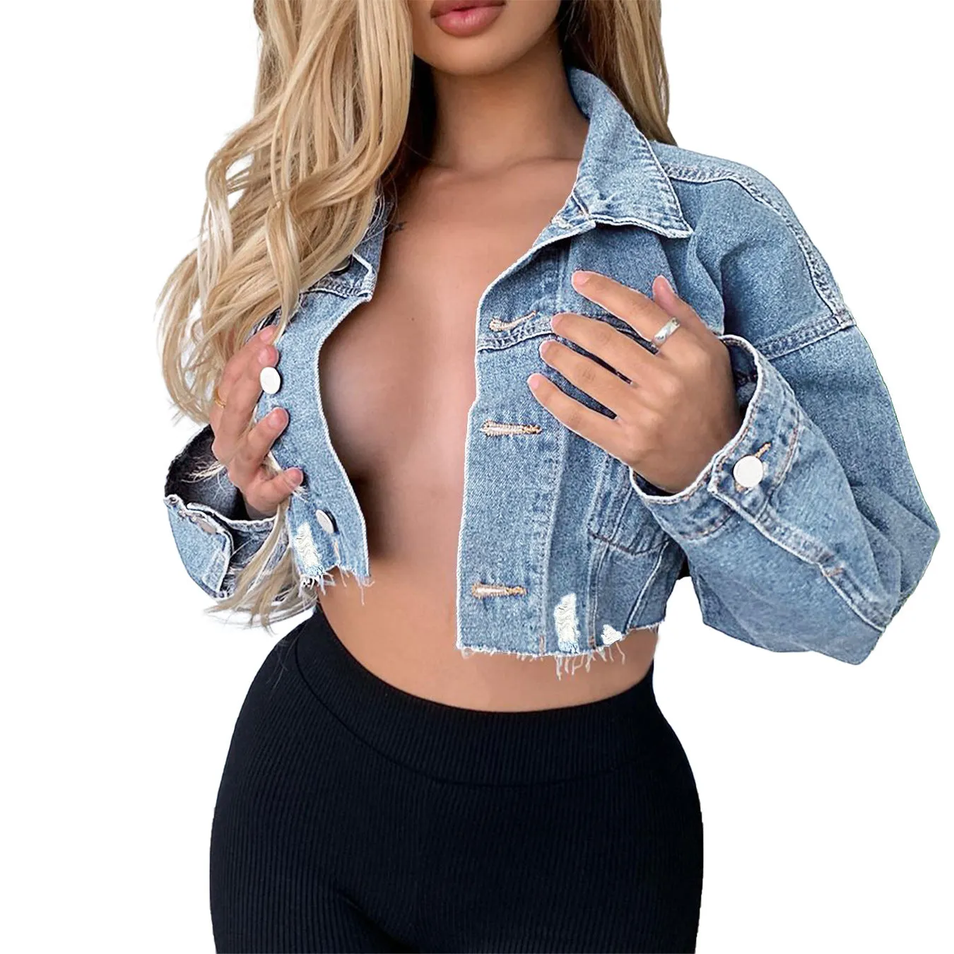 Spring Autumn  Denim  Short Long Sleeve Jackets  2024